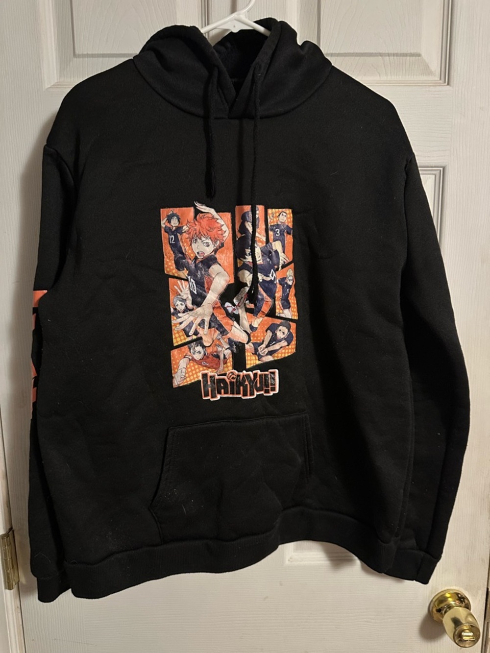 Haikyu!! Black Graphic Hoodie - Anime Team Panel Design